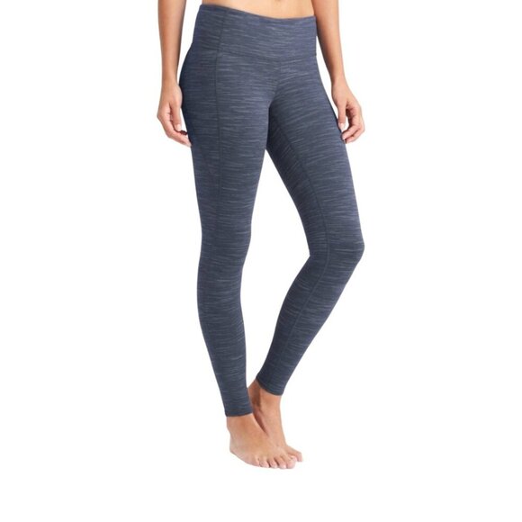 Athleta Striated Revelation Blue/Gray Workout Leggings Size Small TALL Long - Picture 1 of 11